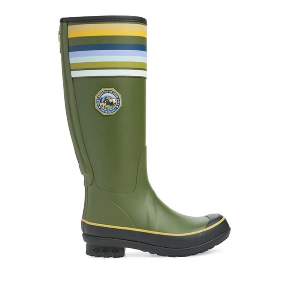 Pendleton Olive & Yellow Stripe Rocky Mountain National Park Tall Rain Boots 8 - Picture 1 of 5